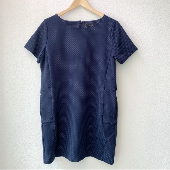 Burton of London Navy Blue Swiss Dot Mini Dress - Picture 1 of 8